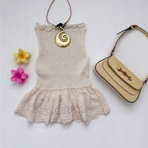 ZARA Embroided BABYDOLL TOP